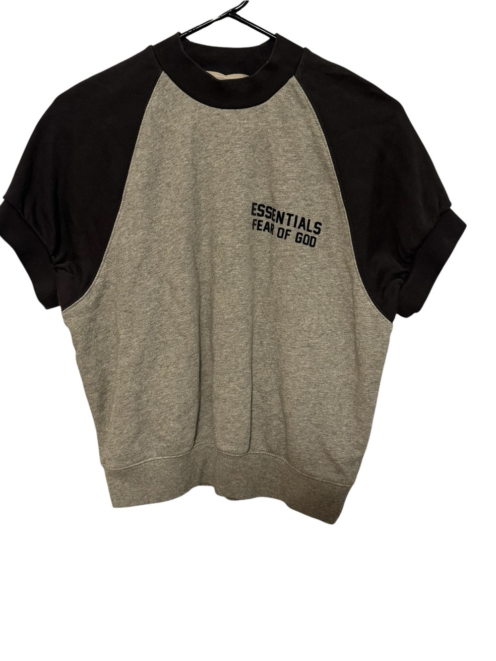 Essentials Two-Tone Raglan Sweatshirt Tee - Gray & Black